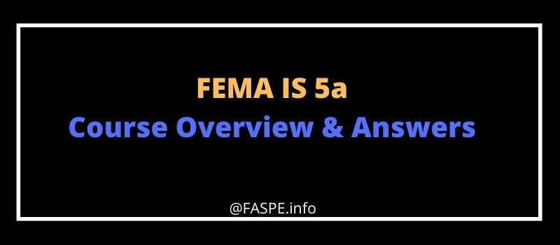 FEMA IS 5a answers