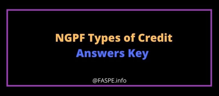 ngpf types of credit Answers Key